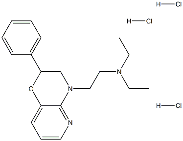 N,N-diethyl-2-(8-phenyl-7-oxa-2,10-diazabicyclo[4.4.0]deca-2,4,11-trie n-10-yl)ethanamine trihydrochloride Structure