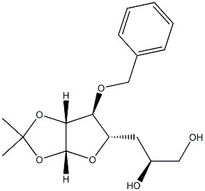 5-Deoxy-1,2-O-(1-methylethylidene)-3-O-(phenylmethyl)-alpha-D-gluco-heptofuranose Struktur