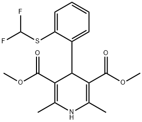 2,6-Dimethyl-3,5-dicarbomethoxy-4-(o-difluoromethylthiophenyl)-1,4-dih ydropyridine [French] Structure