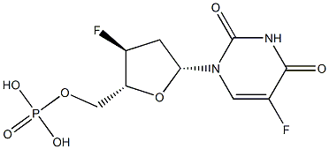 5-fluoro-(2',3')-dideoxy-3'-fluorouridine 5'-phosphate 结构式