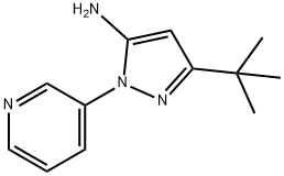 3-(TERT-ブチル)-1-(3-ピリジル)ピラゾール-5-アミン 化学構造式