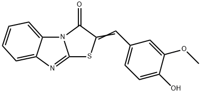 Thiazolo[3.2-a]benzimidazol-3(2H)-one, 2-(4-hydroxy-3-methoxy-benzylid eno)- Struktur