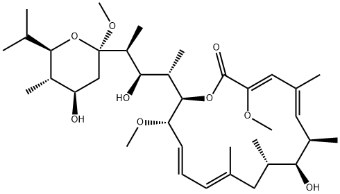 19-O-Methyl-21-O-de(3-carboxy-1-oxo-2-propenyl)-2-demethyl-2-methoxy-24-methylhygrolidin Struktur
