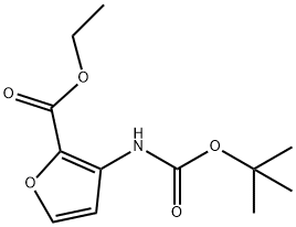ethyl 3-(tert-butoxycarbonylamino)furan-2-carboxylate Struktur