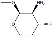 beta-D-threo-Pentopyranoside, methyl 2-amino-2,3,4-trideoxy-3-fluoro- (9CI) Struktur