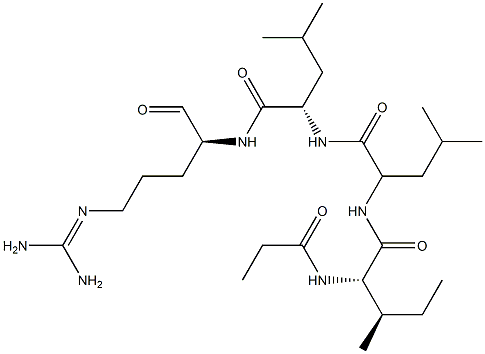 (-)-2-[(Propionyl-L-aIle-L-Leu-L-Leu-)amino]-5-guanidinovaleraldehyde 结构式