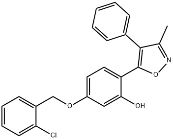 Phenol, 5-[(2-chlorophenyl)methoxy]-2-(3-methyl-4-phenyl-5-isoxazolyl)- Struktur