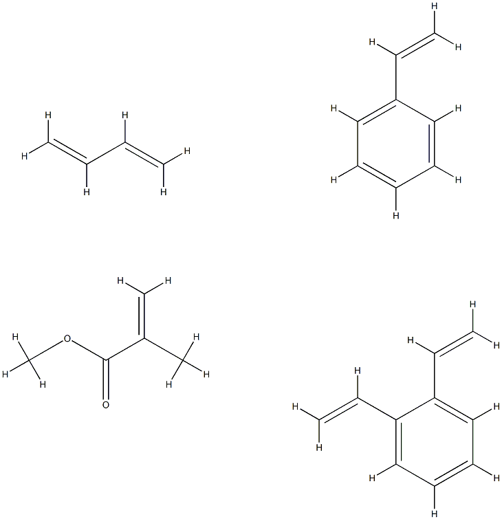 2-甲基丙烯酸甲酯与1,3-丁二烯、二乙烯基苯和乙烯基苯的聚合物, 9035-90-9, 结构式