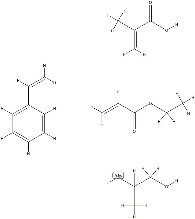 2-Propenoic acid, 2-methyl-, monoester with 1,2-propanediol, polymer with ethenylbenzene and ethyl 2-propenoate 结构式