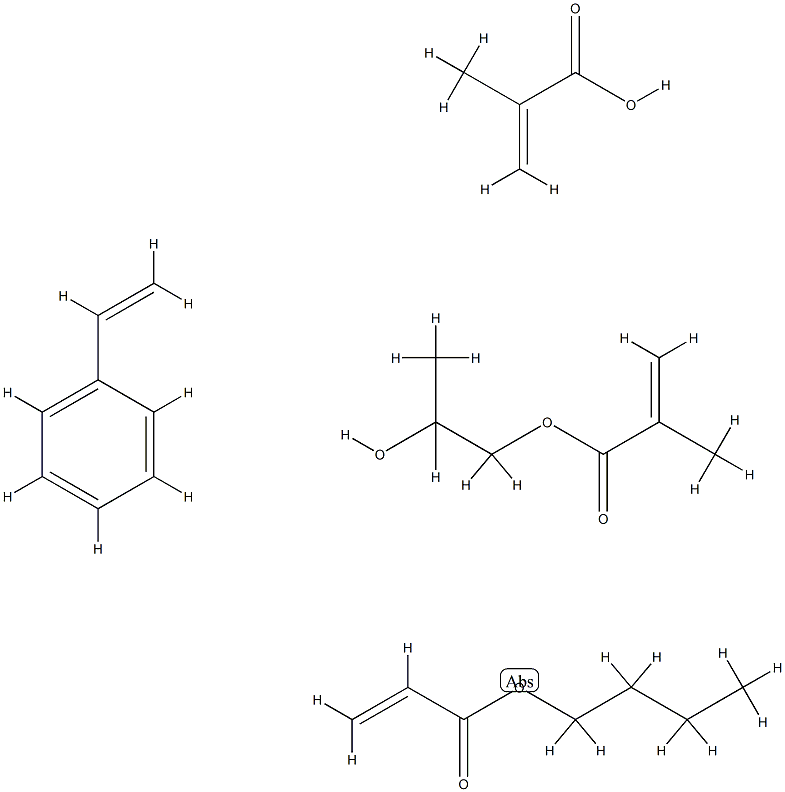 2-Propenoic acid, 2-methyl-, polymer with butyl 2-propenoate, ethenylbenzene and 1,2-propanediol mono(2-methyl-2-propenoate) 结构式