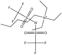 アミルトリエチルアンモニウムビス(トリフルオロメタンスルホニル)イミド 化学構造式