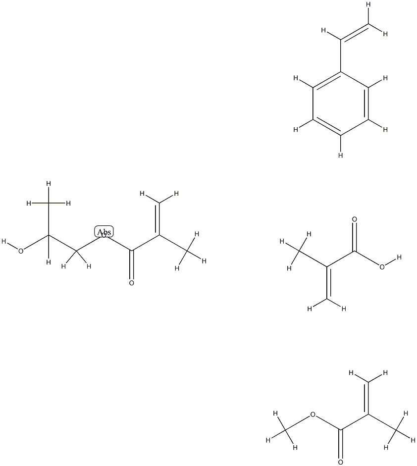 2-Propenoic acid, 2-methyl-, polymer with ethenylbenzene, methyl 2-methyl-2-propenoate and 1,2-propanediol mono(2-methyl-2-propenoate) Structure