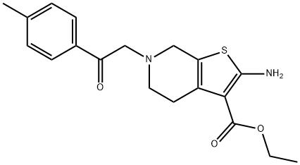 Ethyl-2-amino-6-(2-oxo-2-p-tolylethyl)-4,5,6,7-tetrahydrothieno[2,3-c]pyridine-3-carboxylate Structure