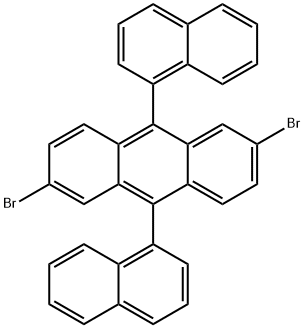 2,6-二溴-9,10-二(1-萘)蒽,914306-89-1,结构式