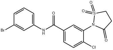 N-(3-bromophenyl)-4-chloro-3-(1,1-dioxido-3-oxo-2-isothiazolidinyl)benzamide Struktur