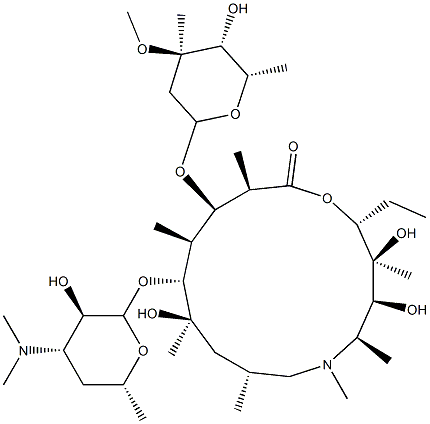 9-deoxy-9a-aza-9a-methyl-9a-homoerythromycin A Struktur