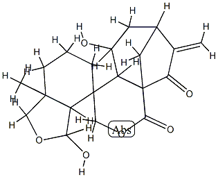 3,3a,5,6,7,7a,5',6',7',8'-Decahydro-3,5'-dihydroxy-7a-methyl-8'-methylenespiro[isobenzofuran-4(1H),4'(3'H)-[1H-7,9a]methanocyclohepta[c]pyran]-1',9'(4'aH)-dione 结构式