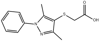 2-[(3,5-二甲基-1-苯基-1H-吡唑-4-基)硫烷基]乙酸 结构式