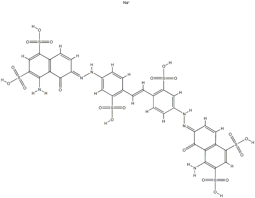 6,6'-[1,2-エテンジイルビス[(3-スルホ-4,1-フェニレン)アゾ]]ビス(4-アミノ-5-ヒドロキシ-1,3-ナフタレンジスルホン酸)/ナトリウム,(1:x) 化学構造式