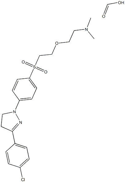 formic acid, compound with [2-[2-[[4-[3-(4-chlorophenyl)-4,5-dihydro-1H-pyrazol-1-yl]phenyl]sulphonyl]ethoxy]ethyl]dimethylamine (1:1) 结构式