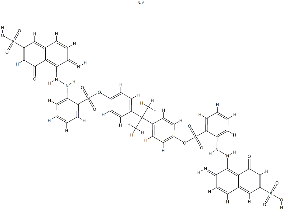 5,5'-[isopropylidenebis(4,1-phenyleneoxysulphonyl-2,1-phenyleneazo)]bis[6-amino-4-hydroxynaphthalene-2-sulphonic] acid, sodium salt Structure