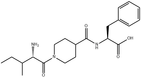 (2S)-2-(1-((2S)-2-amino-3-methylpentanoyl)piperidine-4-carboxamido)-3-phenylpropanoic acid Struktur
