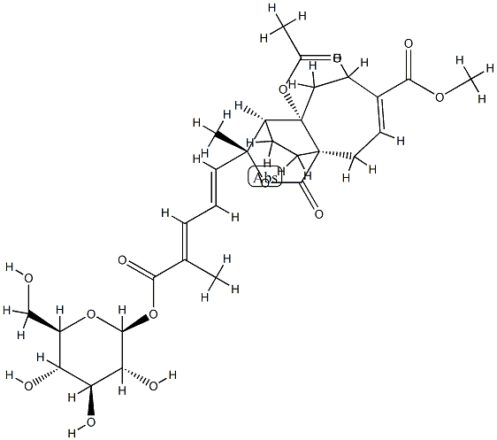 土槿皮乙酸-O-Β- D -葡萄糖苷,98891-41-9,结构式