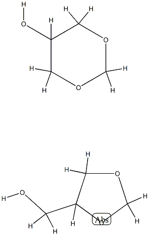 グリセロールホルマール (1,3-ジオキサン-5-オール, 4-ヒドロキシメチルジオキソラン混合物) 化学構造式