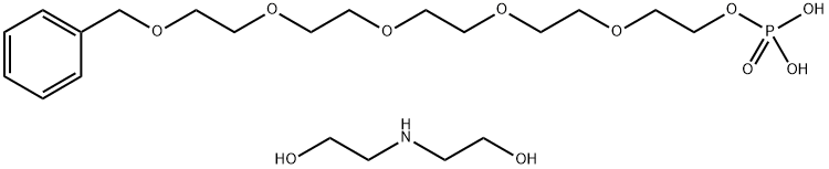 1-phenyl-2,5,8,11,14-pentaoxahexadecan-16-yl dihydrogen phosphate, compound with 2,2'-iminobis[ethanol] (1:1) 结构式