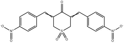 4H-Thiopyran-4-one,tetrahydro-3,5-bis[(4-nitrophenyl)methylene]-1,1-dioxide Structure