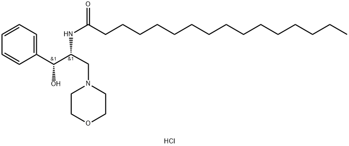 D-THREO-1-PHENYL-2-HEXADECANOYLAMINO-3-MORPHOLINO-1-PROPANOL HCL Struktur