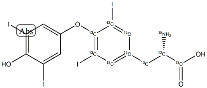 左甲状腺素-13C9-15N, 1431868-11-9, 结构式