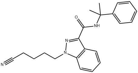 N-(α,α-ジメチルベンジル)-1-(4-シアノブチル)-1H-インダゾール-3-カルボアミド 化学構造式