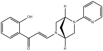 (2E)-1-(2-羟基苯基)-3-[(1R,4R)-5-(2-吡啶基)-2,5-二氮杂双环[2.2.1]庚-2-基]-2-丙烯-1-酮 结构式