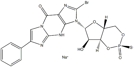RP-8-BROMO-BETA-PHENYL-1,N2-ETHENOGUANOSINE 3',5'-CYCLIC MONOPHOSPHOROTHIOATE SODIUM SALT HYDRATE Structure