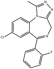 フルアルプラゾラム 化学構造式