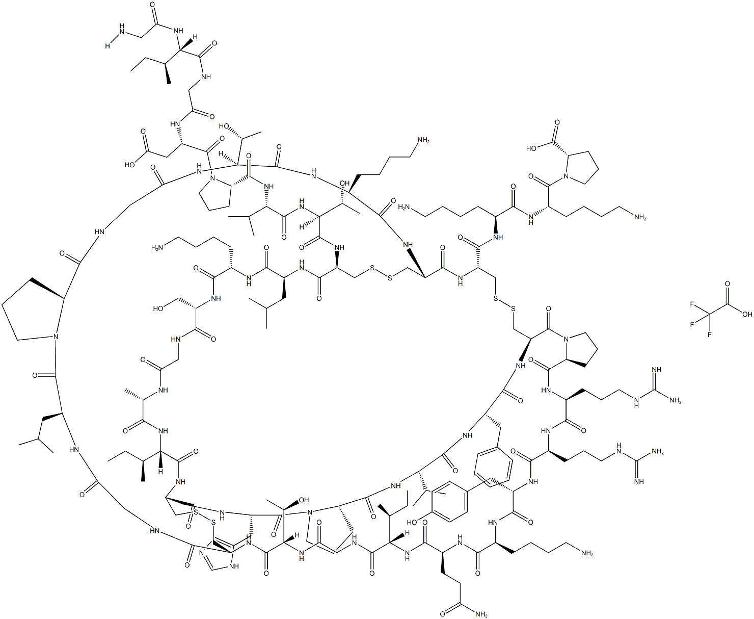 -Defensin-2 (human) (trifluoroacetate salt), 372146-20-8, 结构式