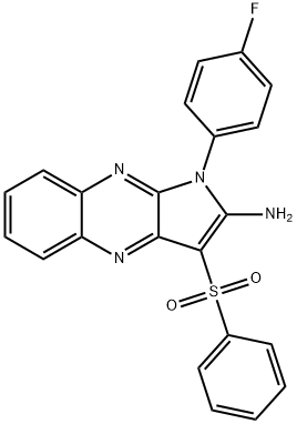 1-(4-氟苯基)-3-(苯磺酰基)-1H-吡咯并[2,3-B]喹喔啉-2-胺, 374922-43-7, 结构式