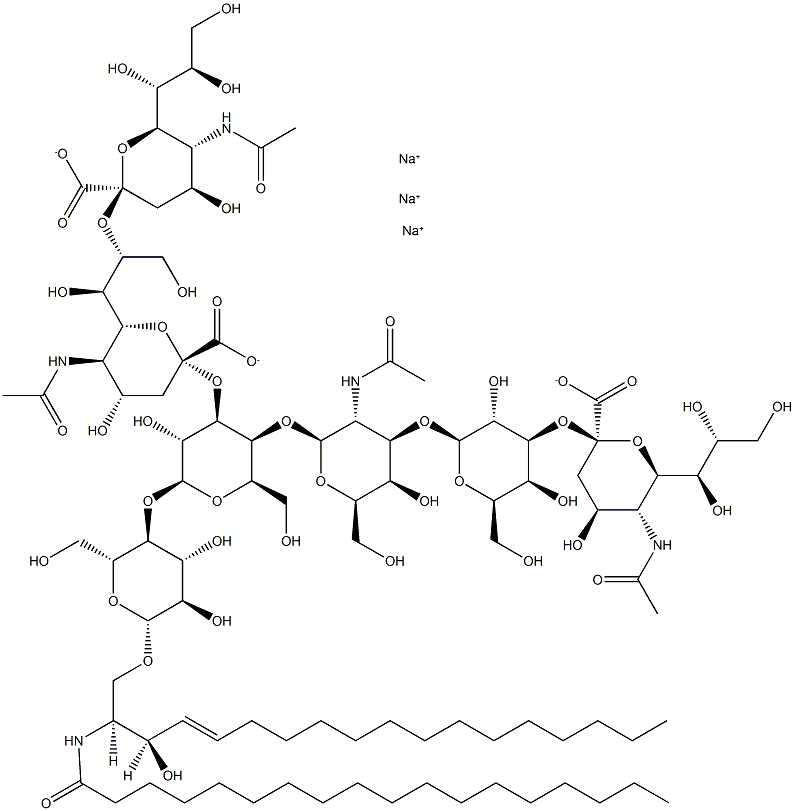 三唾液酸神经节甘酯GT1B, 59247-13-1, 结构式