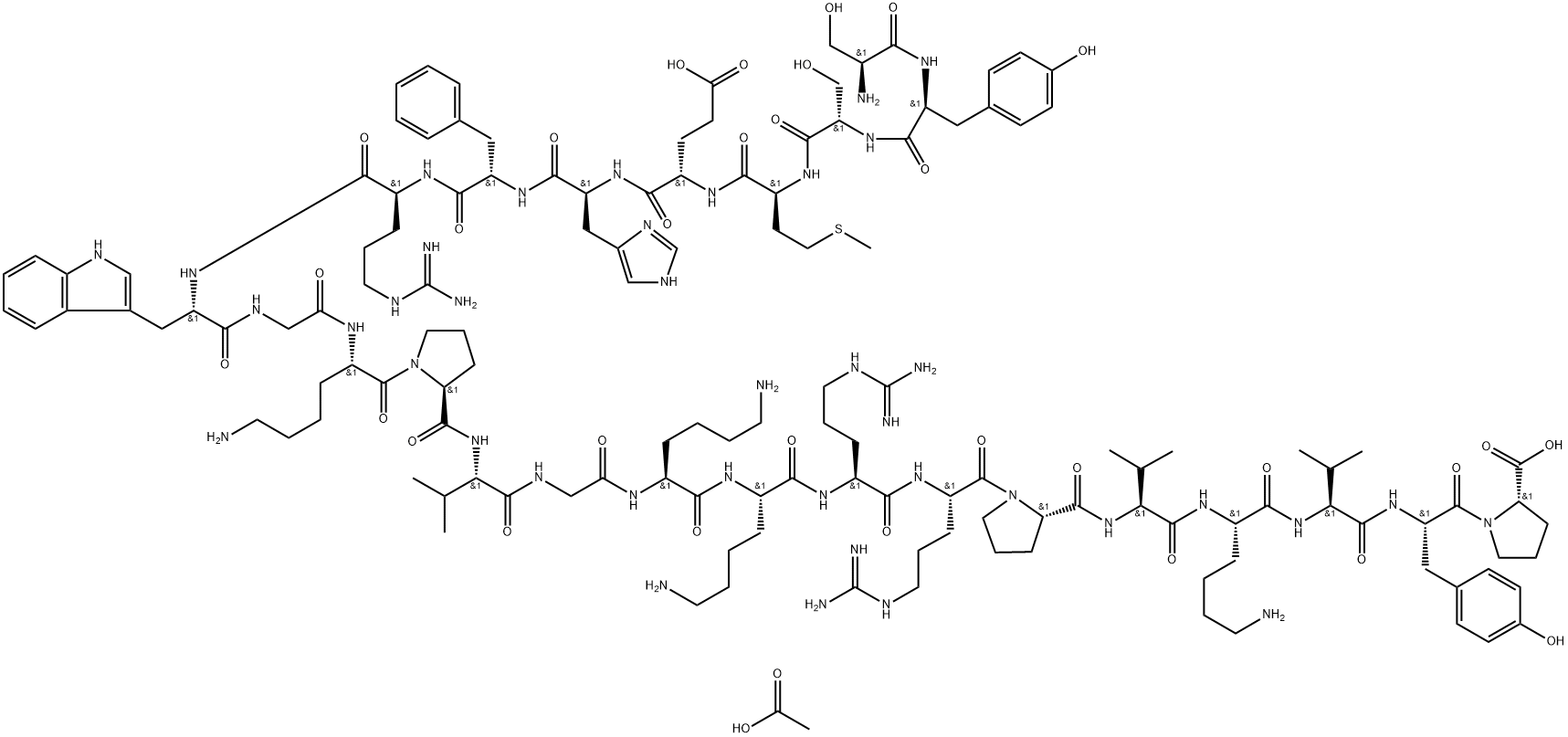 テトラコサクチド酢酸塩 化学構造式