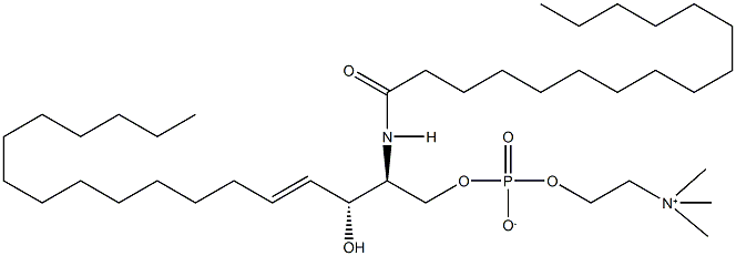 N-棕榈酰-D-赤型鞘氨酰磷酸胆碱, 6254-89-3, 结构式