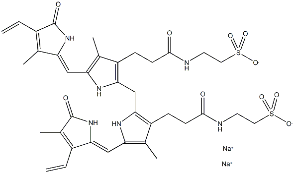 二牛磺酸胆红素钠盐, 68683-34-1, 结构式