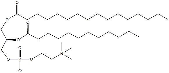 1-棕榈酰-2-月桂酰基卵磷脂 结构式