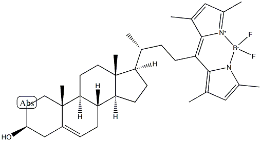 23-(DIPYRROMETHENEBORON DIFLUORIDE)-24-NORCHOLESTEROL;TOPFLUOR CHOLESTEROL 结构式