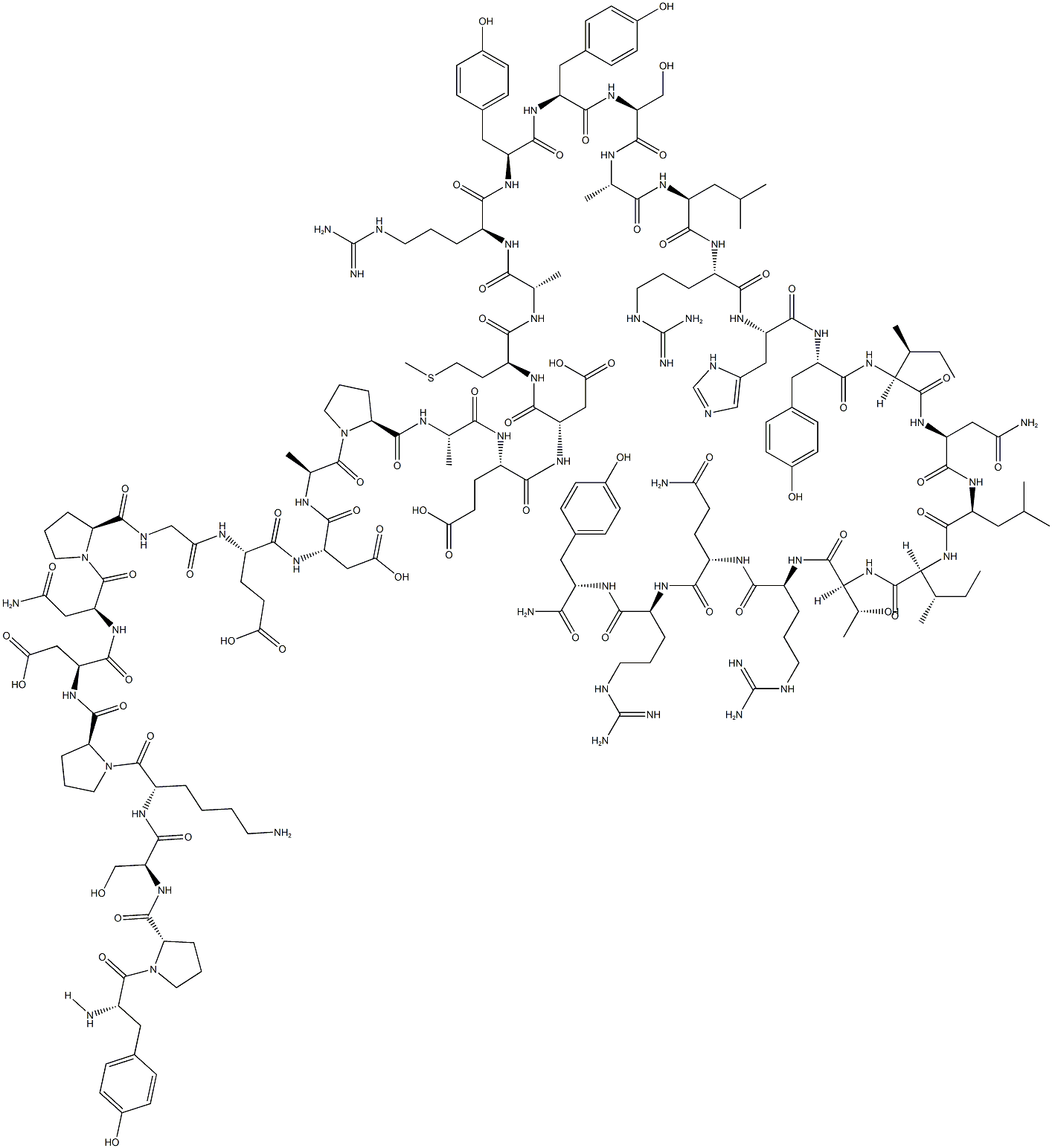 ニューロペプチドY (ヒト, ラット) 化学構造式