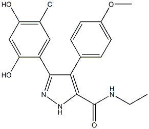 N-エチル-3-(2,4-ジヒドロキシ-5-クロロフェニル)-4-(4-メトキシフェニル)-1H-ピラゾール-5-カルボアミド