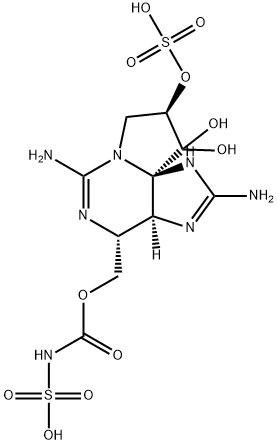 (3aS,10aS)-3aα,4,9,10-テトラヒドロ-2,6-ジアミノ-4α-[[(スルホアミノカルボニル)オキシ]メチル]-1H,8H-ピロロ[1,2-c]プリン-9β,10,10-トリオール9-スルファート 化学構造式