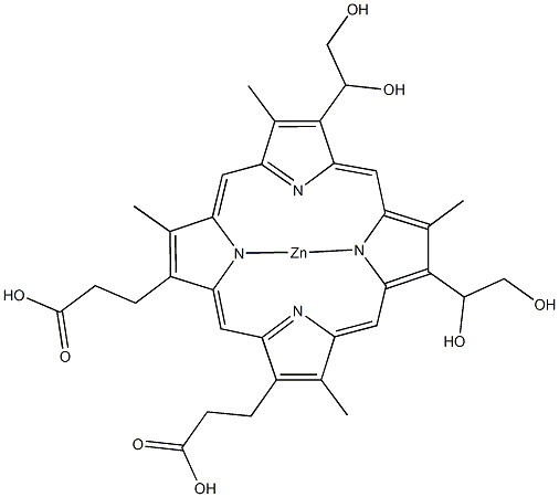 zinc deuteroporphyrin IX 2,4-bis(glycol) 化学構造式