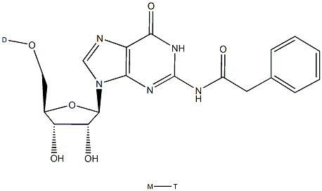 5'-O-DMT-N2-苯基乙酰基鸟苷 结构式