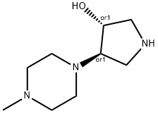 反式- 4 -(4 -甲基哌嗪基)- 3 -吡咯烷盐酸盐, 897652-69-6, 结构式